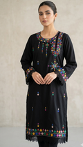 Midnight Elegance – Hand-Crafted Multicolored Phulkari Collection