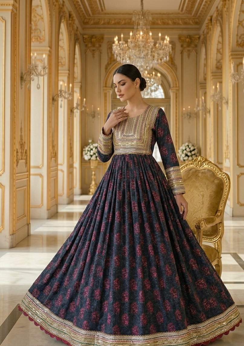 Elvizas Signature Afghani Collection: Midnight Petals