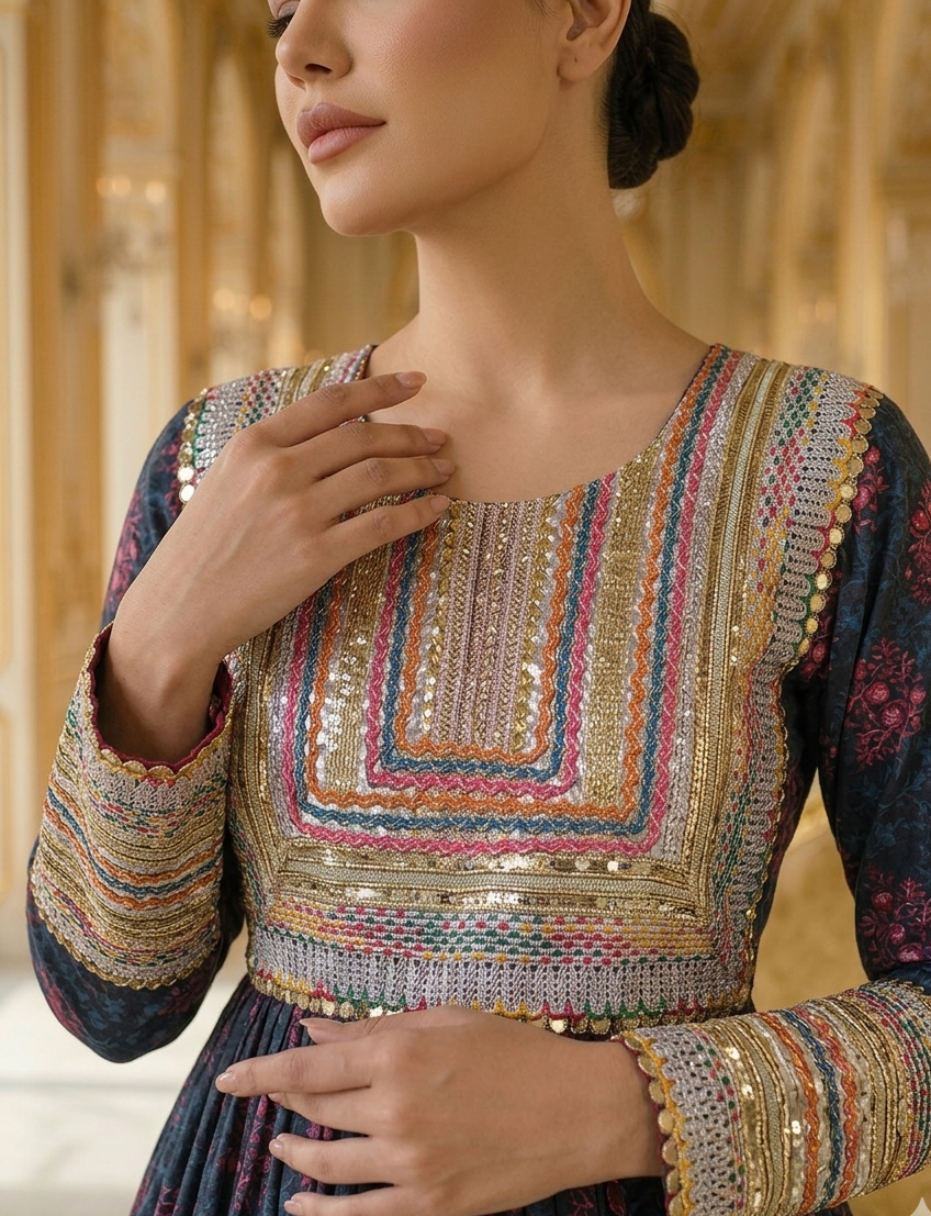 Elvizas Signature Afghani Collection: Midnight Petals