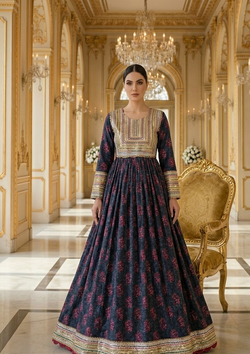 Elvizas Signature Afghani Collection: Midnight Petals